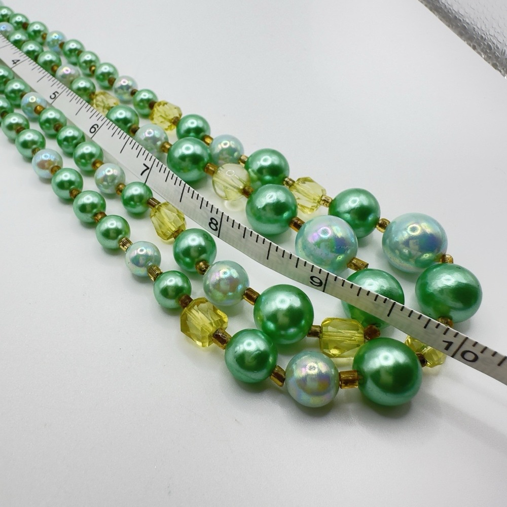 Vintage Japan Double Strand Necklace Clip On Earrings Set 2 18" - Picture 7 of 9